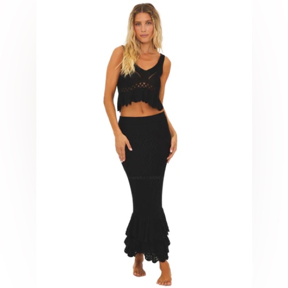 Beach Riot Black Midi Skirt